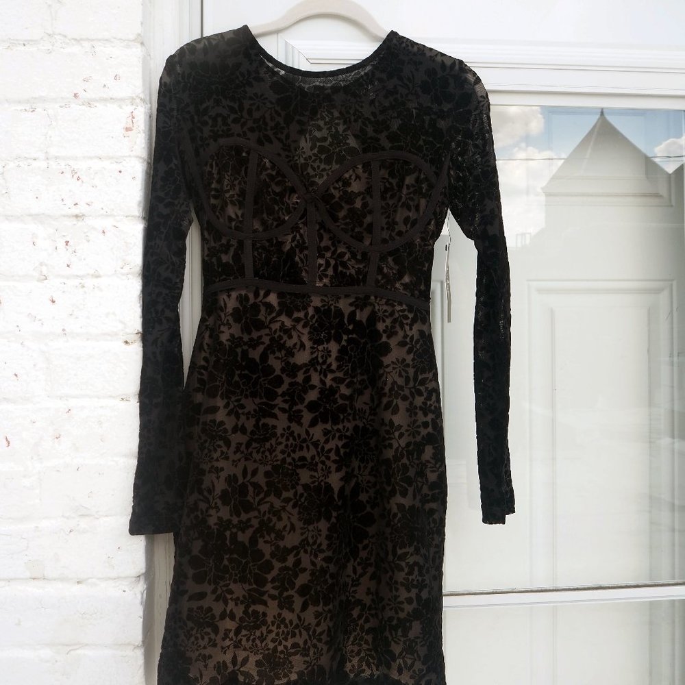 Corset Velvet Minidress NWT